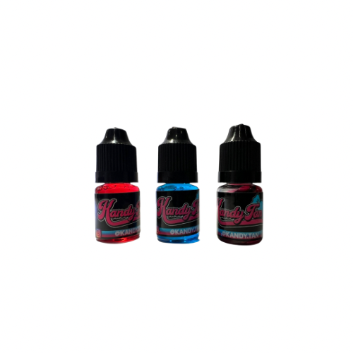 mixture of tanning drops from Kandy tan  pink bubble-gum  cherry drops and candyfloss flavour